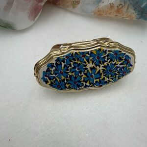 Floral Enamel Lipstick Mirror Compact
